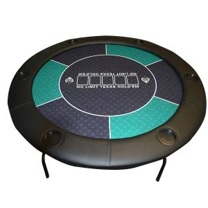 Table De Poker Ronde "NO LIMIT VERT" - 120 Cm - Avec Pieds Pliants - Tapis Jersey Néoprène - 6 Joueurs 3 Table De Poker Ronde "NO LIMIT VERT" - 120 Cm - Avec Pieds Pliants - Tapis Jersey Néoprène - 6 Joueurs – Image 3