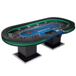 TABLE DE POKER "THE SPADE" - Avec LED - XL 10 Joueurs + Croupier - Drop Box