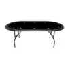 Table De Poker "VEGAS NIGHT NOIR" - Pieds Pliants – Tapis En Tissu Microfibre - 10 Cup Holder – Pour 10 Joueurs