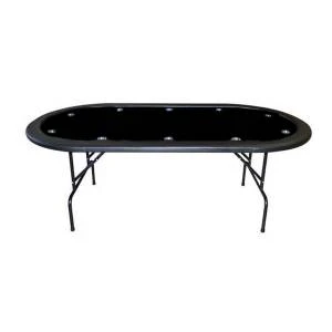 Table De Poker "VEGAS NIGHT NOIR" - Pieds Pliants – Tapis En Tissu Microfibre - 10 Cup Holder – Pour 10 Joueurs 1 Table De Poker "VEGAS NIGHT NOIR" - Pieds Pliants – Tapis En Tissu Microfibre - 10 Cup Holder – Pour 10 Joueurs