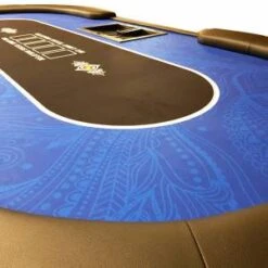 Table De Poker "FLORÉAL BLUE" - Avec Pieds Pliants Renforcés - Tapis Jersey Néoprène - 10 Joueurs + Dealer -Cartes Production tables de poker floreal pieds pliants tapis en tissu et bords mousse 1 13