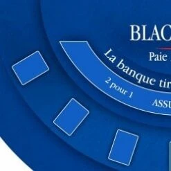 Tapis De "BLACK JACK 2023" Bleu - 140 X 70 Cm - Jersey Néoprène - Demi-lune -Cartes Production tapis de black jack 2023 bleu 140 x 70 cm jersey neoprene demi lune 1