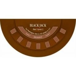 Tapis De "BLACK JACK 2023" Marron - 140 X 70 Cm - Jersey Néoprène - Demi-lune