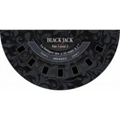 Tapis De "BLACK JACK 2023" Noir - 140 X 70 Cm - Jersey Néoprène - Demi-lune