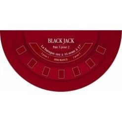 Tapis De "BLACK JACK 2023" Rouge - 140 X 70 Cm - Jersey Néoprène - Demi-lune