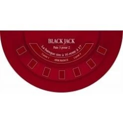Tapis De "BLACK JACK 2023 XL" Rouge - 200 X 100 Cm - Jersey Néoprène - Demi-lune -Cartes Production tapis de black jack 2023 xl rouge 200 x 100 cm jersey neoprene demi lune 1