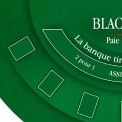 Tapis De "BLACK JACK 2023 XL" Vert - 200 X 100 Cm - Jersey Néoprène - Demi-lune -Cartes Production tapis de black jack 2023 xl vert 200 x 100 cm jersey neoprene demi lune 1