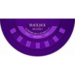 Tapis De "BLACK JACK 2023 XL" Violet - 200 X 100 Cm - Jersey Néoprène - Demi-lune
