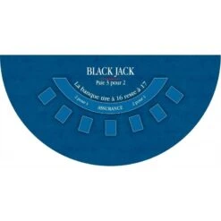 Tapis De "BLACK JACK XL" Bleu - 200 X 100 Cm - Jersey Néoprène - Demi-lune