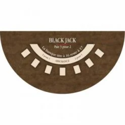Tapis De "BLACK JACK XL" Marron - 200 X 100 Cm - Jersey Néoprène - Demi-lune