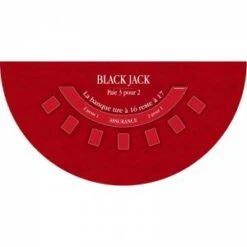 Tapis De "BLACK JACK XL" Rouge - 200 X 100 Cm - Jersey Néoprène - Demi-lune