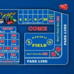 Tapis De Craps "CLASSIC BLEU" - 130 X 80 Cm - Jersey Néoprène -Cartes Production tapis de craps classic bleu 130 x 80 cm jersey neoprene 2