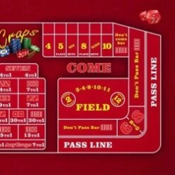 Tapis De Craps "CLASSIC ROUGE" - 130 X 80 Cm - Jersey Néoprène -Cartes Production tapis de craps classic rouge 130 x 80 cm jersey neoprene 2