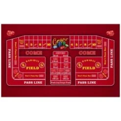 Tapis De Craps "CLASSIC ROUGE" - 130 X 80 Cm - Jersey Néoprène