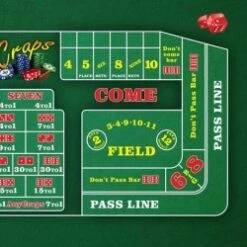 Tapis De Craps "CLASSIC VERT" - 130 X 80 Cm - Jersey Néoprène -Cartes Production tapis de craps classic vert 130 x 80 cm jersey neoprene 2