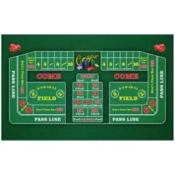 Tapis De Craps "CLASSIC VERT" - 130 X 80 Cm - Jersey Néoprène