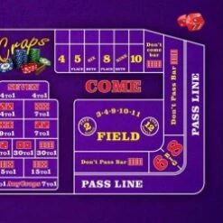 Tapis De Craps "CLASSIC VIOLET" - 130 X 80 Cm - Jersey Néoprène -Cartes Production tapis de craps classic violet 130 x 80 cm jersey neoprene 2