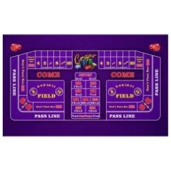 Tapis De Craps "CLASSIC VIOLET" - 130 X 80 Cm - Jersey Néoprène