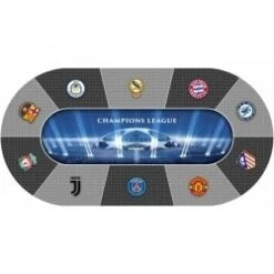 Tapis De Poker "LIGUE DES CHAMPIONS" - Ovale - 2 Tailles - 10 Joueurs - Jersey Néoprène