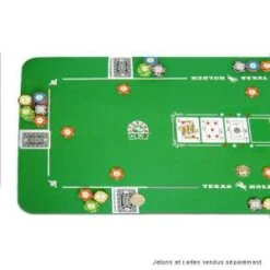 Tapis De Poker "STUDSON" En Jersey Néoprène – 126x57cm -pour 6 à 8 Joueurs – Avec Ligne De Bet Et Emplacement Pour Le Flop -Cartes Production tapis de poker studson en feutrine et caoutchouc 126x57cm pour 6 a 8 joueurs avec ligne de bet et emplacement pour le flop 7