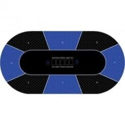 Tapis De Poker "TEXAS HOLDEM BLEU" - Ovale - 3 Tailles - 8/10 Joueurs - Jersey Néoprène