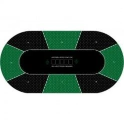 Tapis De Poker "TEXAS HOLDEM VERT" - Ovale - 3 Tailles - 8/10 Joueurs - Jersey Néoprène