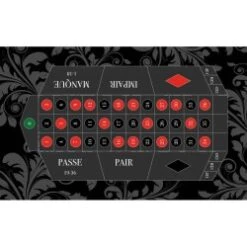 Tapis De Roulette Française "CLASSIC NOIR" - 130 X 80 Cm - Rectangulaire - Jersey Néoprène