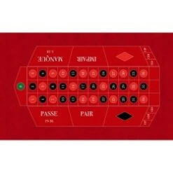 Tapis De Roulette Française "CLASSIC ROUGE" - 130 X 80 Cm - Rectangulaire - Jersey Néoprène