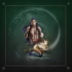 Tapis De Cartomancie "ASTRO CAPRICORNE 2" - Jersey Néoprène - Carré - 80 X 80 Cm