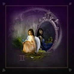 Tapis De Cartomancie "ASTRO GÉMEAUX" - Jersey Néoprène - Carré - 80 X 80 Cm