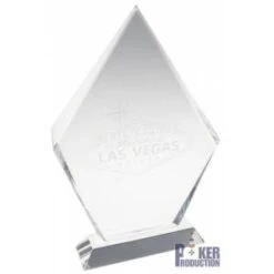 Trophée De Poker TOURNAMENT WINNER – En Verre - Texte Gravé - 20cm De Haut